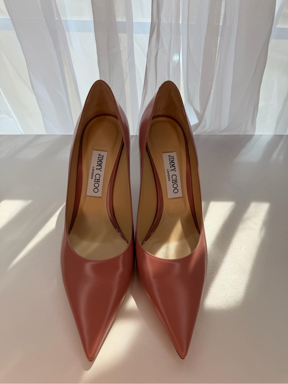 Jimmy Choo Mauve Pink Leather Pointed Toe Pumps - Picture 6 of 7